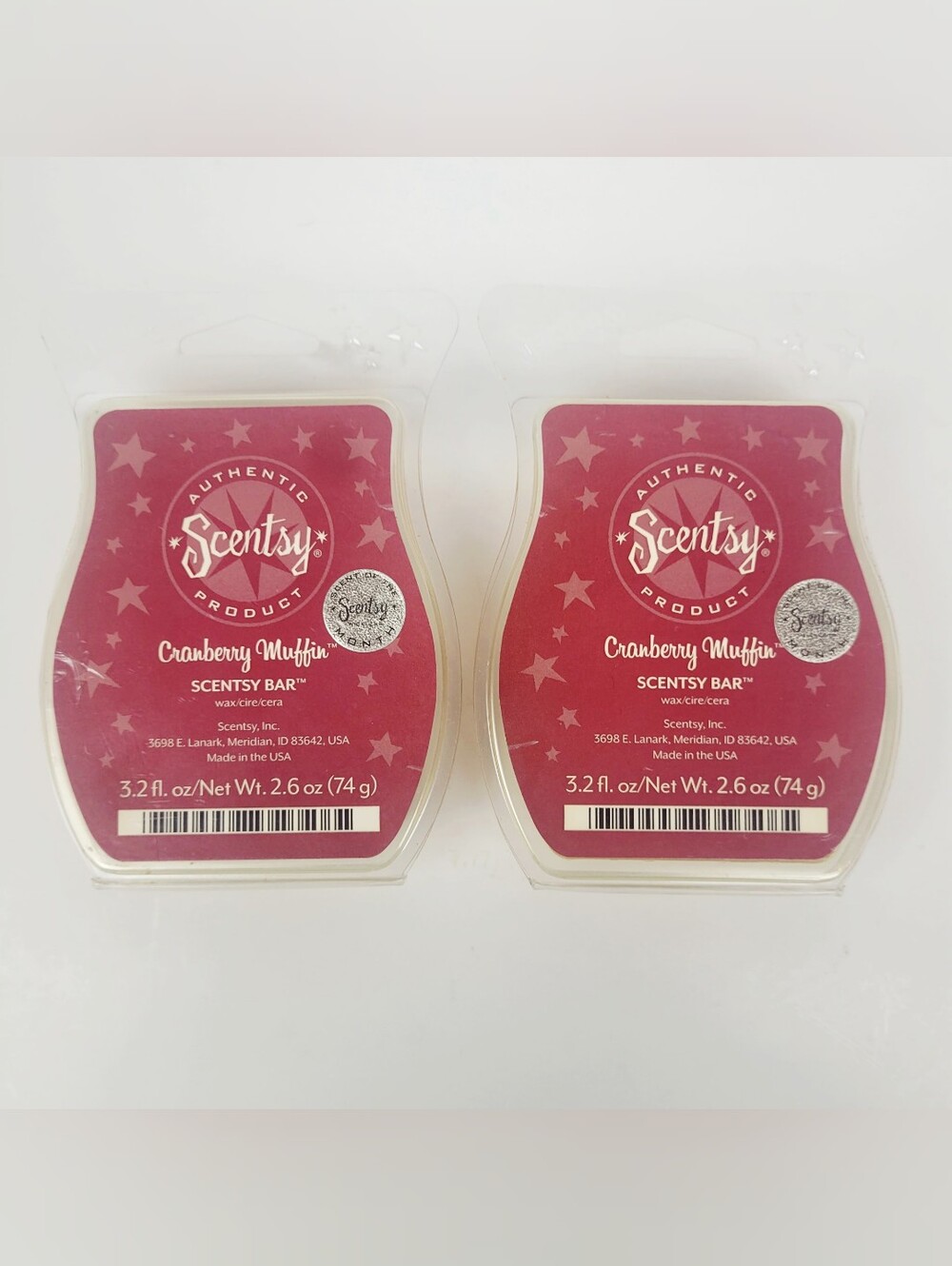 Scentsy Wax Bar Cranberry Muffin 3.2 oz~Lot of 2